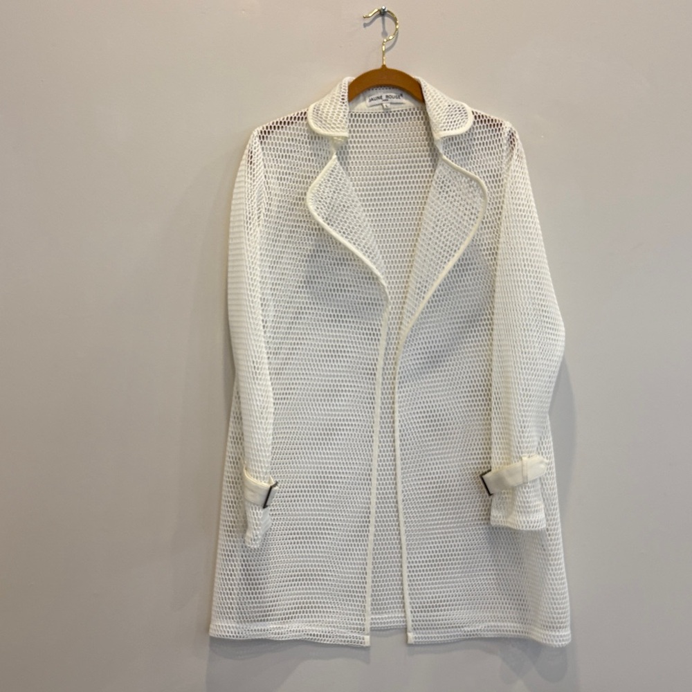 Elegant White Open-Front Women's Jacket